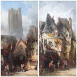 ALFRED MONTAGUE (1832-1883) oils on board, a pair - At St Omer and Old House at Rouen, signed and