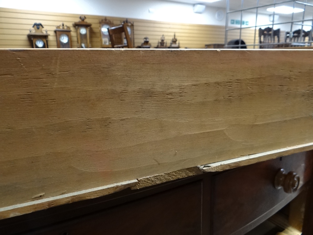 LATE VICTORIAN WALNUT BOWFRONT CHEST with outset octagonal columns and five drawers, shaped apron, - Image 31 of 56