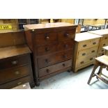 FOUR VARIOUS ANTIQUE CHESTS OF DRAWERS, two in mahogany and two in pale sycamore (4) COLLECTING