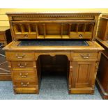 EDWARDIAN WALNUT CYLINDER BUREAU, moulded top above panelled 1/4 cylinder fall, opening to reveal