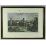 HAND COLOURED ENGRAVING entitled 'Meeting of the Royal Archeological Institute: View of Cardiff from