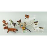 ASSORTED BESWICK GLOSS ANIMALS comprising Jack Russell Terrier, Spaniel, three hounds, two foxes,