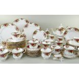 ROYAL ALBERT 'OLD COUNTRY ROSES' DINNER & TEAWARES, comprising teapot, 12 tea cups, sucrier and