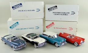 FOUR DANBURY MINT 1:24 SCALE DIECAST MODEL CARS comprising Buick Skylark 1953, Chevrolet Nomad 1955,