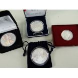 UNITED STATES MINT SILVER PROOF COINS, comprising 2006 American Eagle One Dollar, 2007 Jamestown