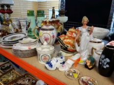 GROUP OF ASSORTED DECORATIVE CHINA & GLASS including Faberge egg-style coffee pot