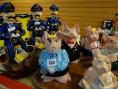 ASSORTED COLLECTABLE CERAMICS & GLASS including five Wade porcelain piggy banks, three novelty