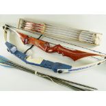 ASSORTED ARCHERY EQUIPMENT, including a good Marksman 'Forest Knight' plywood recurve bow (68-