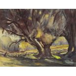 ARTHUR H S RICHARDS watercolour - woodland with fence, signed, 34 x 44cms Provenance: vendor is