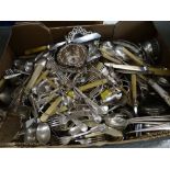 LARGE ASSORTED ELECTROPLATED ITEMS including bowls, knives, forks, spoons ETC