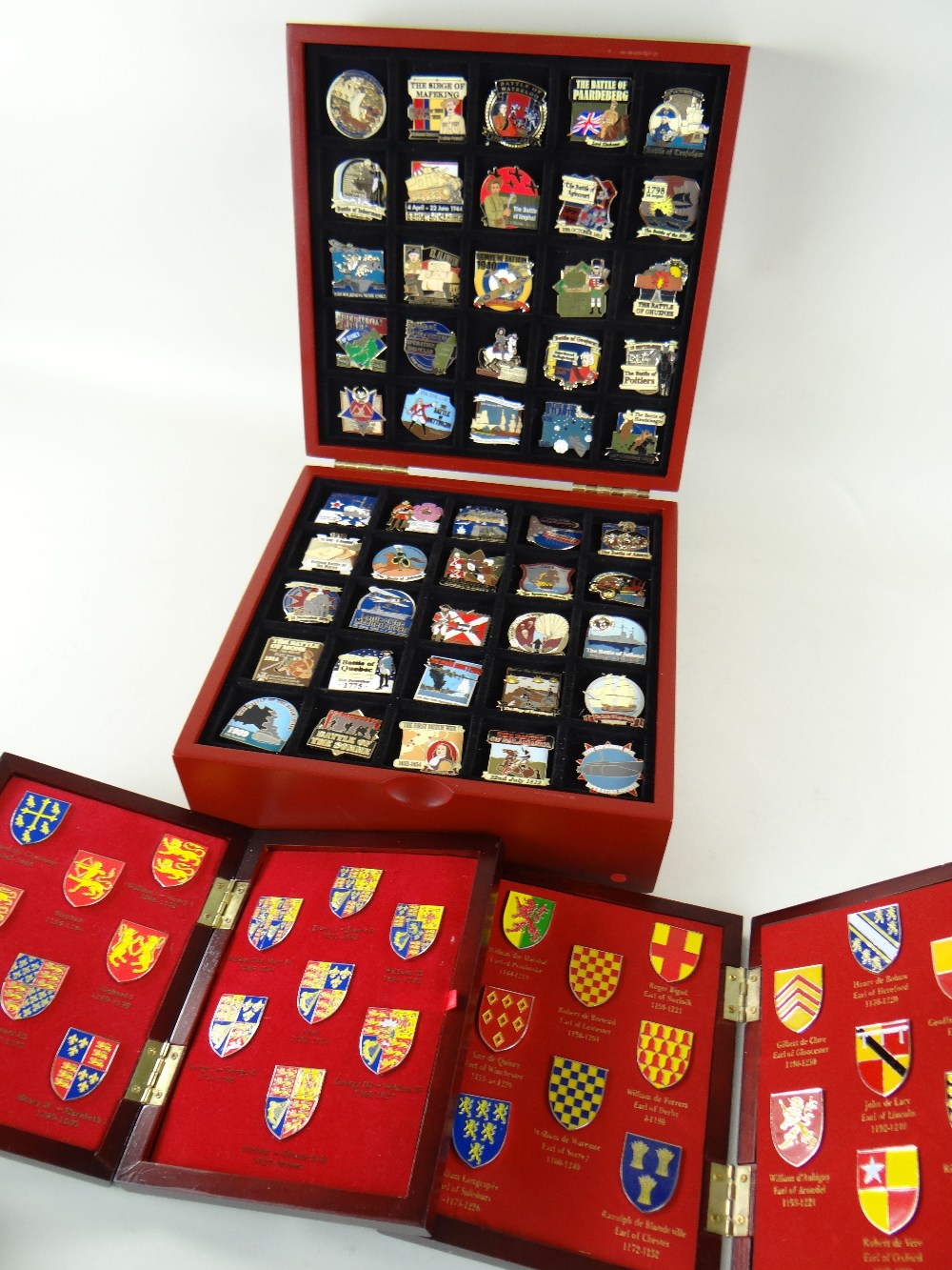 DANBURY MINT ATLAS EDITION ENAMEL PIN BADGES, comprising set of fifty 'British Victory' battle