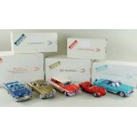 FIVE DANBURY MINT 1:24 SCALE DIECAST MODEL CARS, comprising Studebaker 1957, Chevrolet Bel Air 1957,