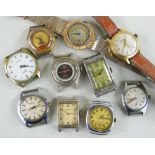 TEN VARIOUS VINTAGE GENTS WRISTWATCHES, comprising an Aguila Suizo watch, a Timex watch with