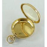 VICTORIAN 18CT GOLD FOB WATCH CASE, Birmingham 1899, with monogram engraved back, case 39mm diam.,