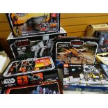 SIX BOXED STAR WARS MODELS including Boba Fett's Slave One Spaceship, Return of the Jedi AT-AT, Star