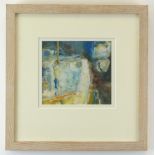 CHRIS GRIFFIN oil on card - abstract, entitled verso 'Dark Edge', signed and dated '93, 16 x 17.5cms