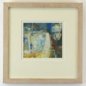 CHRIS GRIFFIN oil on card - abstract, entitled verso 'Dark Edge', signed and dated '93, 16 x 17.5cms