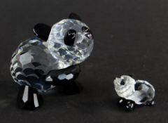 TWO SWAROVSKI CRYSTAL PANDA MODELS (2)