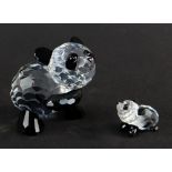 TWO SWAROVSKI CRYSTAL PANDA MODELS (2)