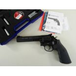SMITH & WESSON 586 AIR PISTOL REVOLVER .177 caliber, no 513*****, with tin of pellets and CO2