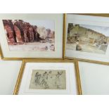 THREE WILLIAM RUSSELL FLINT COLOUR PRINTS, unsigned, and another of the MiIl at Cordoba after