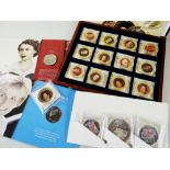 COMMEMORATIVE CUPRONICKEL PROOF COINS / MEDALLIONS: 'Kings & Queens of the UK', boxed set of 13 Cu