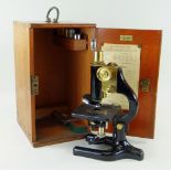 CHARLES PERRY COMPOUND MONOCULAR MICROSCOPE, c. 1929, signed Charles Perry, 41 Northholme Road,