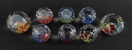 ASSORTED SWAROVSKI CRYSTAL SOUVENIR PAPERWEIGHTS mainly countries and regions viz. Spain,