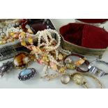 THREE LADIES VINTAGE WRISTWATCHES, costume jewellery and multiple tokens, musical jewellery box