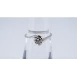 WHITE METAL SINGLE STONE DIAMOND RING, 0.2cts approximately (visual estimate), 1.6gms Condition