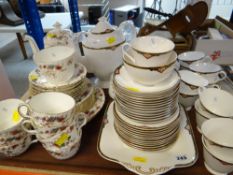 TWO MODERN BONE CHINA PART TEA SERVICES comprising Minton 'Ancestral' pattern service and Spode