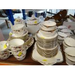 TWO MODERN BONE CHINA PART TEA SERVICES comprising Minton 'Ancestral' pattern service and Spode