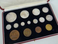 GEORGE VI 1937 CASED SPECIMEN COINS SET, 15 coins Crown to Farthing including Maundy coins
