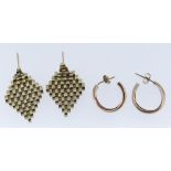 TWO PAIRS OF 9CT GOLD EARRINGS, 10.1gms overall (boxed)