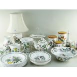 ASSORTED PORTMEIRION 'BOTANIC GARDEN' TEA, COFFEE & TABLEWARES including table lamp, cup and