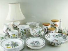 ASSORTED PORTMEIRION 'BOTANIC GARDEN' TEA, COFFEE & TABLEWARES including table lamp, cup and