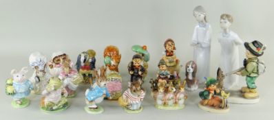 ASSORTED BESWICK BEATRIX POTTER FIGURINES including 'Lady Mouse', 'Jeremy Fisher', 'Hunker