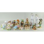 ASSORTED BESWICK BEATRIX POTTER FIGURINES including 'Lady Mouse', 'Jeremy Fisher', 'Hunker