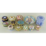 GROUP OF PORCELAIN & ENAMEL TRINKET BOXES by Royal Worcester, Spode and Buckingham Palace