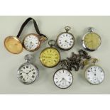 ASSORTED POCKET WATCHES, including gold plated Elgin hunter pocket watch, three silver cased watches