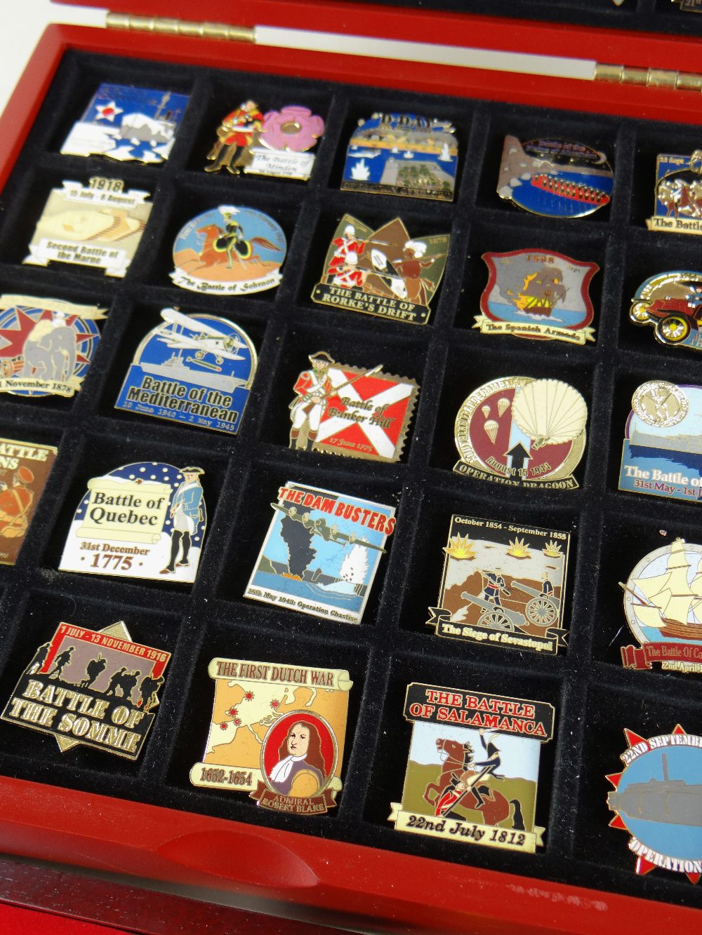 DANBURY MINT ATLAS EDITION ENAMEL PIN BADGES, comprising set of fifty 'British Victory' battle - Image 3 of 3