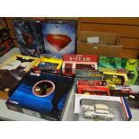ASSORTED BOXED COLLECTABLE FIGURINES & DIECAST TOYS including large model of Superman, similar