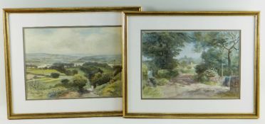 ARTHUR MILES pair of watercolours - south Wales landscapes, signed, 25 x 37cms (2)