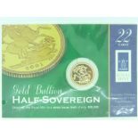 GOLD HALF SOVEREIGN ROYAL MINT 2001 in bullion presentation pack