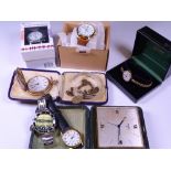 VINTAGE & LATER LADY'S & GENT'S WATCHES COLLECTION with a Swiss made folding travel clock to include