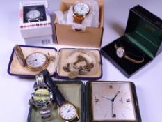 VINTAGE & LATER LADY'S & GENT'S WATCHES COLLECTION with a Swiss made folding travel clock to include