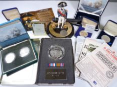 MILITARY COMMEMORATIVE COIN COLLECTION to include a Royal Mint Classics Nelson with coin figurine