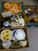 MIXED POTTERY, PORCELAIN & GLASSWARE (within 4 boxes)