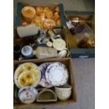 MIXED POTTERY, PORCELAIN & GLASSWARE (within 4 boxes)