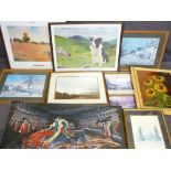 PAINTINGS & PRINTS, a parcel (10) to include Coulson, Edwin Straker and Monet ETC, various sizes